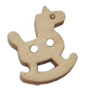 Wooden Button, 15x18mm, Hole:Approx 2mm, Sold by Bag