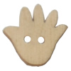 Wooden Button, Hand, 17x16mm, Hole:Approx 2mm, Sold by Bag