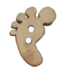 Wooden Button, 13x15mm, Hole:Approx 2mm, Sold by Bag