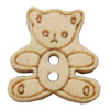 Wooden Button, Animal, 16x17mm, Hole:Approx 2mm, Sold by Bag