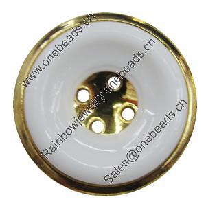 Plastic Button, Costume Accessories, Flat Round 21.5mm in diameter, Hole:2mm, Sold by Bag 