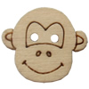 Wooden Button, Animal Head, 22x20mm, Hole:Approx 2mm, Sold by Bag