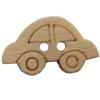 Wooden Button, Car, 17x10mm, Hole:Approx 2mm, Sold by Bag