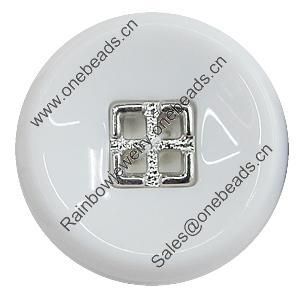 Resin Button, Costume Accessories, Flat Round 25mm in diameter, Hole:2mm, Sold by Bag 