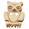 Wooden Button, Animal, 18x16mm, Hole:Approx 2mm, Sold by Bag