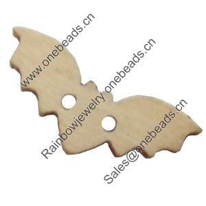 Wooden Button, 23x8mm, Hole:Approx 2mm, Sold by Bag