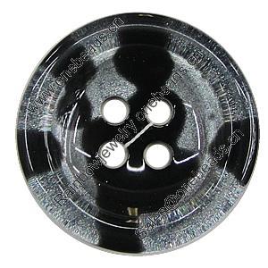 Resin Button, Costume Accessories, Flat Round 25mm in diameter, Hole:2mm, Sold by Bag 