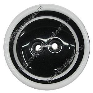 Resin Button, Costume Accessories, Flat Round 25mm in diameter, Hole:2mm, Sold by Bag 