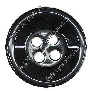 Resin Button, Costume Accessories, Flat Round 25mm in diameter, Hole:2mm, Sold by Bag 