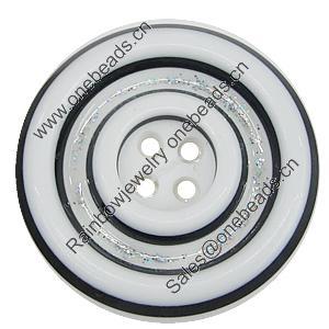 Resin Button, Costume Accessories, Flat Round 25mm in diameter, Hole:2mm, Sold by Bag 