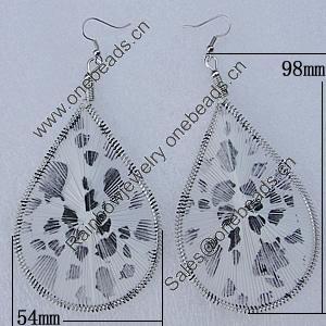 Fashional Earrings, Thread, 98x54mm, Sold by Group