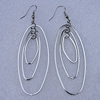 Fashional Earrings, Iron, 59x25mm, Sold by Group