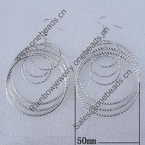 Fashional Earrings, Iron, 50mm, Sold by Group