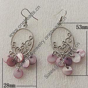 Fashional Earrings, Zinc Alloy, 52x38mm, Sold by Group