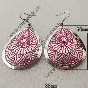 Fashional Earrings, Iron, 50x38mm, Sold by Group