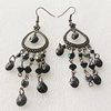 Fashional Earrings, Zinc Alloy, 39x23mm, Sold by Group