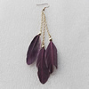Fashional Earrings, Feather, 102mm, Sold by Group