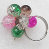 Iron Ring with Glass Beads, Beads:10mm, Ring:18mm inner diameter, Sold by Box