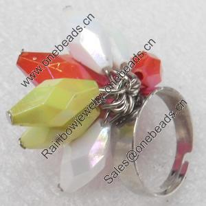 Iron Ring, Beads:7x15mm, Ring:18mm inner diameter, Sold by Box