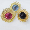 Iron Ring with Resin, 42-45mm, Mix color & Mix style, Ring:18mm inner diameter, Sold by Box