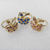 Alloy Ring, 15x16mm, Mix color, Ring:18mm inner diameter, Sold by Box