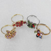 Alloy Ring, 10-20mm, Mix color & Mix style, Ring:18mm inner diameter, Sold by Box