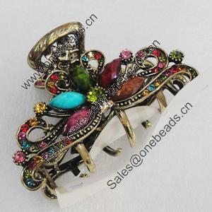  Fashional Hair Clip with Metal Alloy, 76mm, Sold by Group 