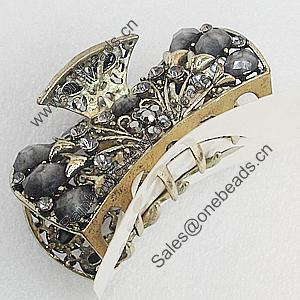  Fashional Hair Clip with Metal Alloy, 64mm, Sold by Group 