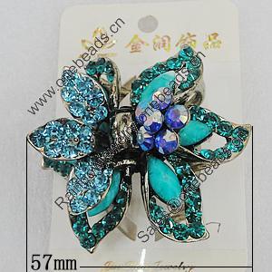  Fashional Hair Clip with Metal Alloy, 57mm, Sold by Group 