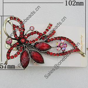  Fashional Hair Clip with Metal Alloy, 102x57mm, Sold by Group 