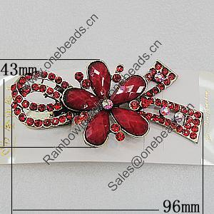  Fashional Hair Clip with Metal Alloy, 96x43mm, Sold by Group 