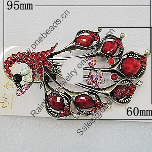  Fashional Hair Clip with Metal Alloy, 95x60mm, Sold by Group 