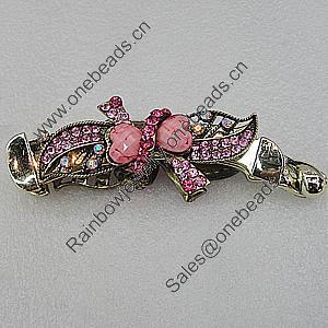  Fashional Hair Clip with Metal Alloy, 105x35mm, Sold by Group 