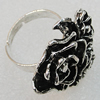 Metal Alloy Finger Rings, Flower 25mm, Sold by Group