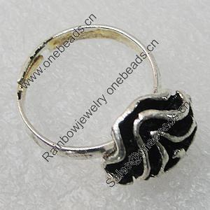 Metal Alloy Finger Rings, 15x13mm, Sold by Group