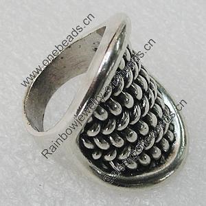 Metal Alloy Finger Rings, Twist Oval 32x22mm, Sold by Group