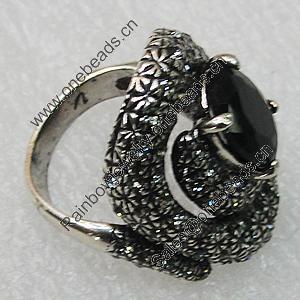 Metal Alloy Finger Rings, 30x23mm, Sold by Group