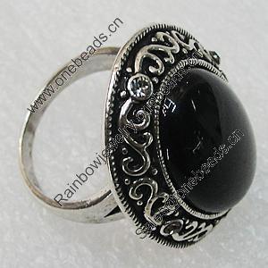 Metal Alloy Finger Rings, Oval 32x24mm, Sold by Group