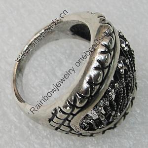 Metal Alloy Finger Rings, 23x21mm, Sold by Group