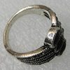 Metal Alloy Finger Rings, 14x7mm, Sold by Group