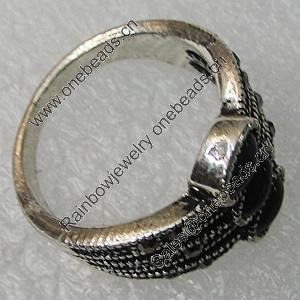 Metal Alloy Finger Rings, 14x7mm, Sold by Group
