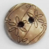 Coconut Shell Button, 15mm, Hole:Approx 2mm, Sold by Bag