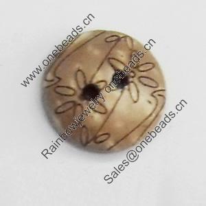 Coconut Shell Button, 15mm, Hole:Approx 2mm, Sold by Bag