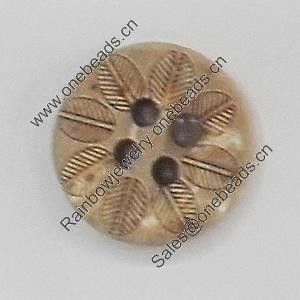 Coconut Shell Button, 12mm, Hole:Approx 2mm, Sold by Bag