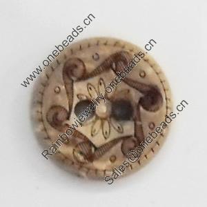 Coconut Shell Button, 12mm, Hole:Approx 2mm, Sold by Bag