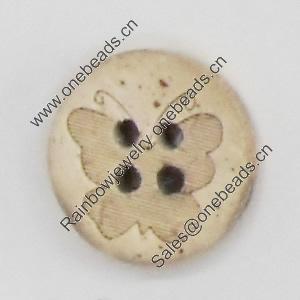 Coconut Shell Button, 20mm, Hole:Approx 2mm, Sold by Bag