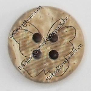 Coconut Shell Button, 12mm, Hole:Approx 2mm, Sold by Bag