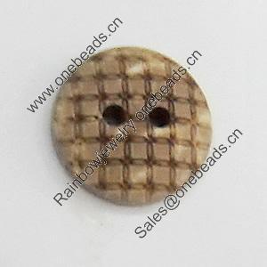 Coconut Shell Button, 12mm, Hole:Approx 2mm, Sold by Bag
