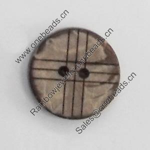 Coconut Shell Button, 12mm, Hole:Approx 2mm, Sold by Bag