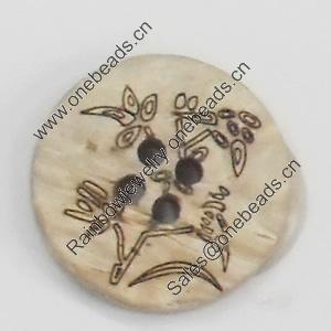 Coconut Shell Button, 20mm, Hole:Approx 2mm, Sold by Bag